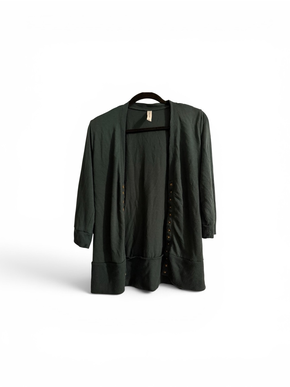 Open Front Dark Green Cardigan